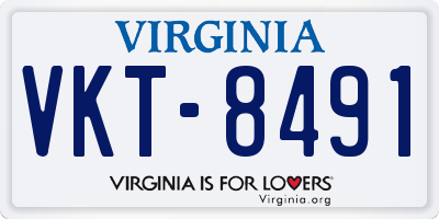 VA license plate VKT8491