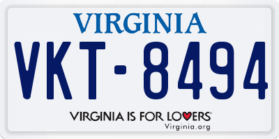 VA license plate VKT8494