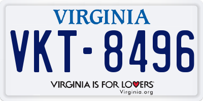 VA license plate VKT8496