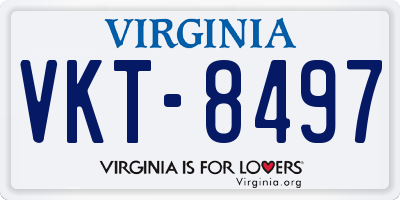 VA license plate VKT8497