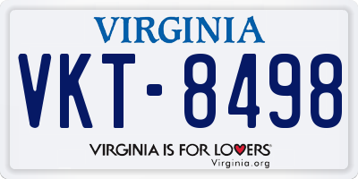 VA license plate VKT8498