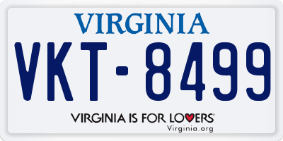 VA license plate VKT8499