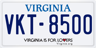 VA license plate VKT8500