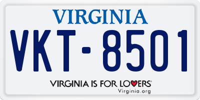 VA license plate VKT8501