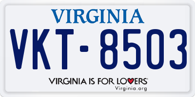 VA license plate VKT8503