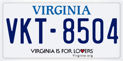 VA license plate VKT8504