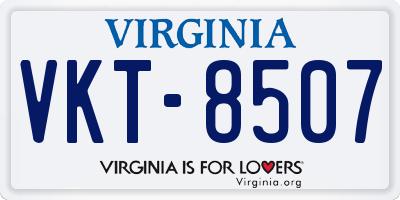 VA license plate VKT8507