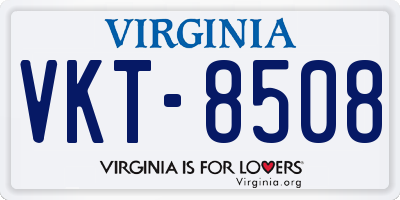 VA license plate VKT8508