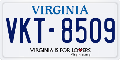 VA license plate VKT8509