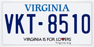 VA license plate VKT8510