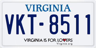 VA license plate VKT8511