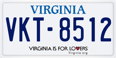 VA license plate VKT8512