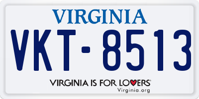 VA license plate VKT8513