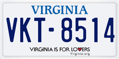 VA license plate VKT8514