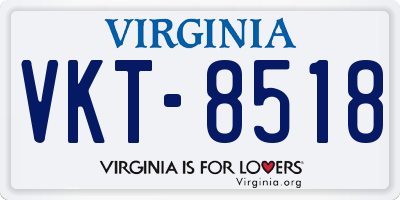 VA license plate VKT8518
