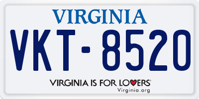 VA license plate VKT8520