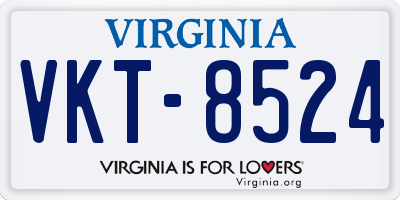 VA license plate VKT8524