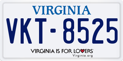 VA license plate VKT8525