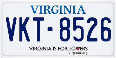 VA license plate VKT8526