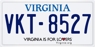 VA license plate VKT8527