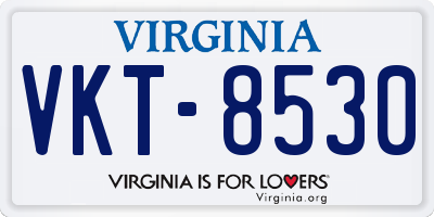 VA license plate VKT8530