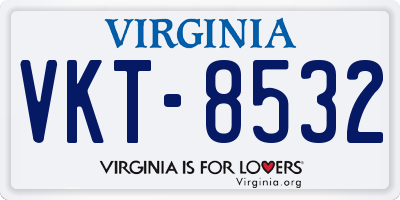 VA license plate VKT8532