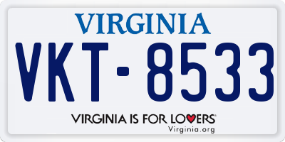 VA license plate VKT8533