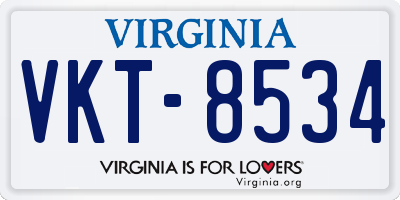 VA license plate VKT8534