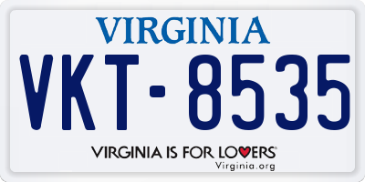 VA license plate VKT8535