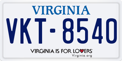 VA license plate VKT8540