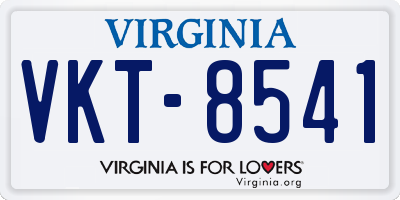 VA license plate VKT8541