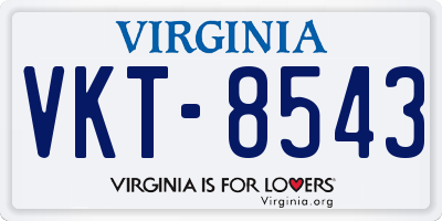 VA license plate VKT8543