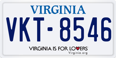 VA license plate VKT8546