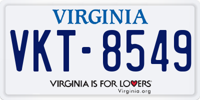 VA license plate VKT8549