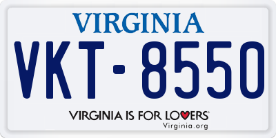 VA license plate VKT8550