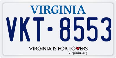 VA license plate VKT8553