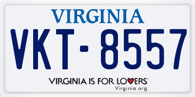 VA license plate VKT8557