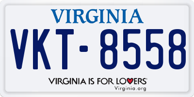 VA license plate VKT8558