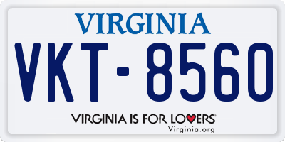 VA license plate VKT8560
