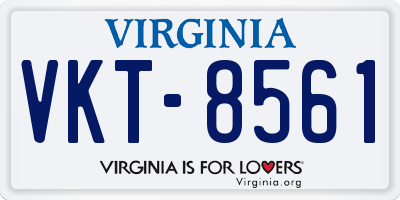 VA license plate VKT8561