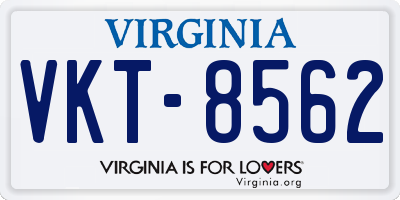 VA license plate VKT8562
