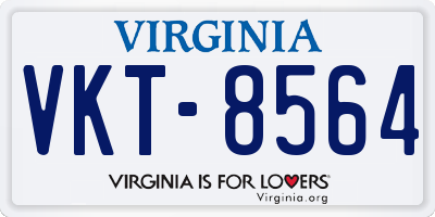 VA license plate VKT8564