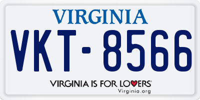 VA license plate VKT8566