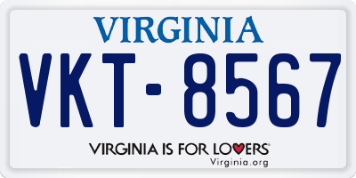 VA license plate VKT8567