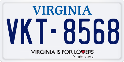VA license plate VKT8568
