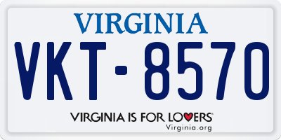 VA license plate VKT8570