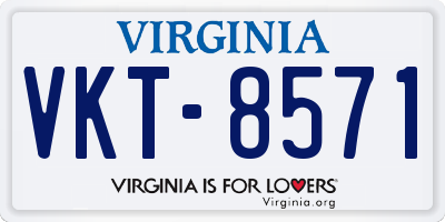 VA license plate VKT8571