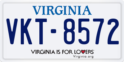 VA license plate VKT8572