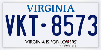 VA license plate VKT8573