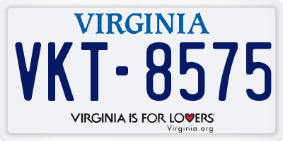 VA license plate VKT8575